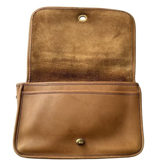 VTG Coach Bonnie Cashin Tan Cowhide Leather Crossbody Bag Turn-Lock Made in USA - Picture 9 of 16